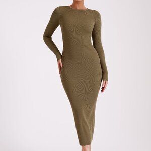 Meshki - Rowen Long Sleeve Midi Dress (Olive)